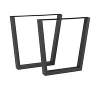 [en.casa] Ensemble de 2 Pieds de Table pour Salle à Manger Bureau DIY Lot de 2 Supports Stables pour Bricolage de Meubles Design Uniques Style Industriel Acier Laqué 72 x 75 cm Noir