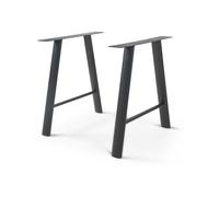 [en.casa] Ensemble de 2 Pieds de Table pour Salle à Manger Bureau DIY Set de 2 Supports Stables en Forme A pour Bricolage de Meubles Design Uniques Style Industriel Acier 72 x 70 cm Noir