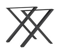 [en.casa] Ensemble de 2 Pieds de Table pour Salle à Manger Bureau DIY Set de 2 Supports Stables pour Bricolage de Meubles Design Uniques Modernes Industriel Acier Laqué 72 x 55 cm Noir