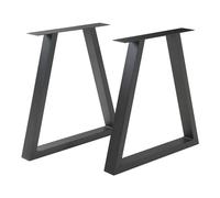 [en.casa] Ensemble de 2 Pieds de Table pour Salle à Manger Bureau DIY Set de 2 Supports Stables pour Bricolage de Meubles Design Uniques Modernes Industriel Acier Laqué 72 x 70 cm Noir