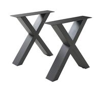 [en.casa] Ensemble de 2 Pieds de Table pour Tables Basses Bancs DIY Set de 2 Structures Stables pour Bricolage de Meubles Uniques Style Industriel Intemporel Acier Laqué 42 x 40 cm Noir