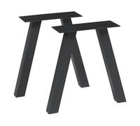 [en.casa] Ensemble de 2 Pieds de Table pour Tables Basses Bancs DIY Set de 2 Supports Stables pour Bricolage de Meubles Design Uniques Industriel Acier Laqué 42 x 40 cm Noir