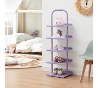 [en.casa] Étagère à Chaussures pour Enfants avec 5 Surfaces de Rangement Organisateur Élégant Range-Accessoires Peu Encombrant Installation Simple Chambre Couloir Acier 96 x 30 x 27 cm Violet