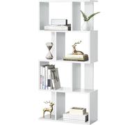 [en.casa] Étagère à livres Étagère sur pied Étagère à médias Étagère à dossiers Rangement Bureau Blanc