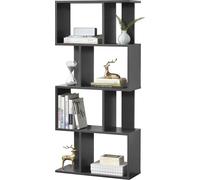 [en.casa] Étagère à livres Étagère sur pied Étagère à médias Étagère à dossiers Rangement bureau Gris foncé