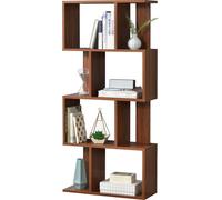 [en.casa] Étagère à livres Étagère sur pied Étagère à médias Étagère à dossiers Rangement bureau Noyer