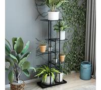 [en.casa] Étagère à Plantes à 4 Niveaux Élégant Pratique Cache-Pots Vases Pots Plantes Herbes Décoration pour Salon Entrée Couloir Métal 98 x 44 x 22 cm Noir