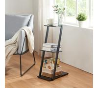 [en.casa] Étagère Autoportante à 3 Niveaux Bibliothèque Style Intemporel Suppor Plantes Meuble de Rangement Design pour Salon Chambre Bureau Métal 72 x 40 x 25 cm Noir