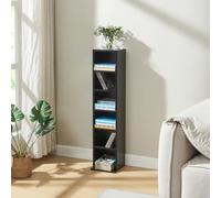 [en.casa] Étagère CD Tour DVD Meuble Rangement avec 6 Surfaces de Stockage à Hauteur Réglable Panneau de Particules Mélaminé 90 x 20 x 20 cm Noir