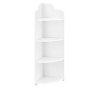 [en.casa] Étagère d'angle pour Salle de Bain Meuble de Rangement avec 4 Surfaces de Stockage Bois Composite 90 x 28 x 28 cm Blanc