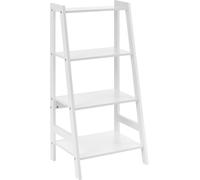Étagère de Rangement Escalier pour Salle de Bain Meuble de Stockage Forme Échelle à 4 Niveaux MDF Laqué 90 x 43 x 32 cm Blanc