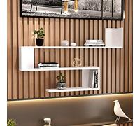 [en.casa] Étagère Murale à 3 Niveaux Meuble de Rangement Design Panneau de Particules Mélaminé 72 x 120 x 15 cm Blanc