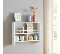[en.casa] Étagère Murale à 3 Niveaux Meuble de Rangement Suspendu avec 3 Tablettes pour Cuisine Salon Chambre Bureau Salle de Bain Métal Panneau de Particules 60 x 11 x 45 cm Blanc