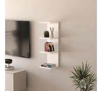 [en.casa] Étagère Murale avec 4 Compartiments Meuble de Rangement Suspendu avec 4 Tablettes pour Salon Bureau Couloir Chambre Panneau de Particules 95 x 30 x 28 cm Blanc