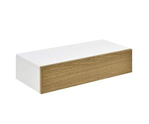 [en.casa] Étagère Murale avec Comptoir Panneau de Particules Blanc Bois 50x24x12cm