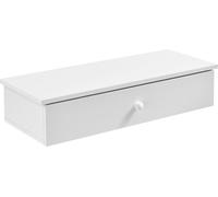 [en.casa] Étagère murale avec porte blanche Étagère murale Commode Table de nuit Table de nuit avec compartiment de rangement Table de nuit suspendue Montage mural
