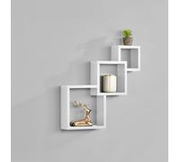 [en.casa] Étagère Murale de Style Blanc Mat Design rétro