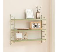 [en.casa] Étagère Murale Meuble de Rangement Flottant à 3 Niveaux avec Cadre Stable Style Industriel Élégant pour Cuisine Salon Chambre Salle de Bains Acier 50 x 60 x 15 cm Vert Olive Mat