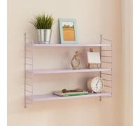 [en.casa] Étagère Murale Meuble de Rangement Flottant à 3 Niveaux avec Cadre Stable Style Industriel Élégant pour Cuisine Salon Chambre Salle de Bains Acier 50 x 60 x 15 cm Violet Mat