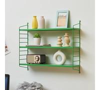 [en.casa] Étagère Murale Meuble de Rangement Flottant à 3 Niveaux avec Cadre Stable Style Industriel Élégant pour Cuisine Salon Chambre Salle de Bains Acier 50 x 60 x 15 cm Rouge Vert Pomme
