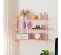 [en.casa] Étagère Murale Modulable pour Salon Chambre Meuble de Rangement Style Insdustriel à 3 Niveaux Acier Solide 50 x 60 x 15 cm Rose