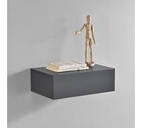 Étagère Murale pour Chambre avec 1 Tiroir Gris Foncé 46 x 30 x 15cm [en.casa] Gris Foncé