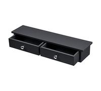 [en.casa] Étagère Murale Stylée avec 2 Tiroirs Meuble de Rangement Design pour Entrée Salon Chambre Bureau Panneau de Particules MDF 10 x 60 x 15 cm Noir