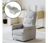 [en.casa] Fauteuil Relax Électrique Fauteuil Inclinable avec Contrôleur Position Assise Allongée Acier Contreplaqué Bois Polyester Polyuréthane 102 x 58 x 81 cm Gris Clair