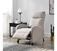 [en.casa] Fauteuil Relaxant avec Dossier Inclinable et Repose-Pieds Housse Textile Marron 102x60x92 cm