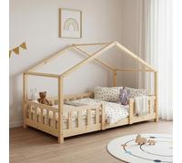 Lit d'enfant en forme de maison Treviolo 70 x 140 cm bois de pin naturel
