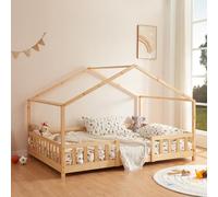 Lit d'enfant en forme de maison Treviolo 90 x 200 cm bois de pin naturel