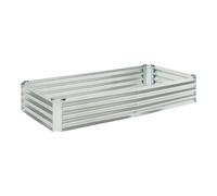 [en.casa] Lit Surélevé de Jardin Potager Parterre de Fleurs Plate-Bande Permaculture Jardinière Carré Potager Bac de Culture Résistant Drainage Acier Galvanisé 180 x 90 x 30 cm Argent