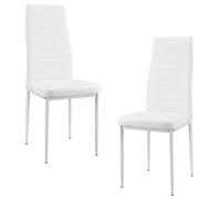[en.casa] Lot de 2 Chaises de Salle à Manger Design Set de Sièges Similicuir 96 x 43 x 52 cm Blanc