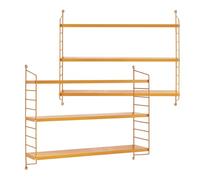 [en.casa] Lot de 2 Étagères Murales Meuble de Rangement Flottant à 3 Niveaux avec Cadre Stable Style Industriel Élégant pour Cuisine Salon Chambre Salle de Bains Acier 50 x 60 x 15 cm Orange