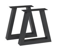 [en.casa] Lot de 2 Pieds de Table pour Tables Basses Bancs DIY Set de 2 Supports Stables pour Bricolage de Meubles Design Uniques Style Industriel Acier Laqué 40 x 40 cm Noir