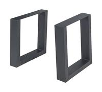[en.casa] Lot de 2 Pieds de Table pour Tables Basses Bancs DIY Set de 2 Supports Stables pour Bricolage de Meubles Design Uniques Style Industriel Acier Laqué 40 x 43 cm Noir