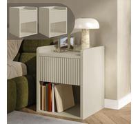Lot de 2 tables de chevet Nand 55 x 45 x 39 cm beige sable
