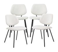 [en.casa] Lot de 4 Chaises de Salle à Manger avec Assise Rembourrée Ensemble de 4 Chaises Confortables Stables pour Salon Bureau Cuisine Capacité de Charge 120 kg Acier 78 x 49 x 55 cm Beige