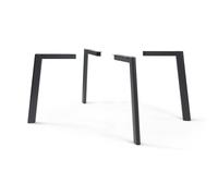 [en.casa] Lot de 4 Pieds de Table pour Table de Salle à Manger Bureau Meuble DIY Style Industriel pour Salon Chambre Capacité de Charge 160 kg Acier Laqué 50 x 8 x 71 cm Noir