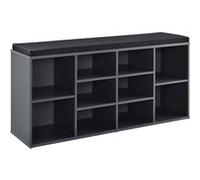 Meuble à Chaussures Leonidas Panneau de particules 103 x 30 x 48 cm Gris Foncé Noir [en.casa]