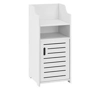 [en.casa] Meuble Bas pour Salle de Bain Meuble Colonne de Rangement à Porte avec Plusieurs Compartiments de Stockage Bois Composite 72 x 32 x 32 cm Blanc