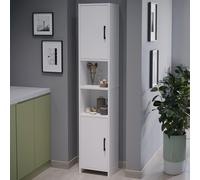 [en.casa] Meuble Colonne de Cuisine Armoire Haute Meuble de Rangement Buffet de Cuisine Placard avec Étagère pour Salle de Bain Salon Salle à Manger Panneau de Particules 180 x 35 x 30 cm Blanc
