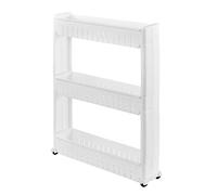[en.casa] Meuble de Rangement à roulettes Chariot Roulant Tour de Rangement 72 x 12 x 54,5 cm Polypropyléne (PP) Blanc