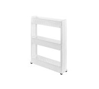 en.casa Meuble de rangement à roulettes Chariot roulant Tour de rangement 72 x 12 x 54,5 cm Polypropyléne (PP) Blanc