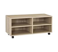 [en.casa] Meuble de Rangement à roulettes Étagère Commode Roulant Panneau de Particules 90 x 35 x 41 cm Chêne Sonoma