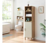 Armoire de salle de bains Ferrersp 160 x 42 x 35 cm effet chêne / couleur sable