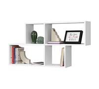 [en.casa] Meuble Mural Design Étagère Flottante Stylée 4 Compartiments de Rangement Capacité de Charge 15 kg Panneau de Particules Mélaminé 100 x 20 x 53 cm Blanc Mat