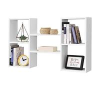 [en.casa] Meuble Mural Design Étagère Flottante Stylée 5 Compartiments de Rangement Capacité de Charge 20 kg Panneau de Particules Mélaminé 101 x 18 x 60 cm Blanc Mat