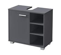 [en.casa] Meuble sous Lavabo Design Meuble de Rangement pour Salle de Bain sous Vasque avec 3 Étagères Panneau de Particules Mélaminé 56 x 60 x 31 cm Gris Foncé