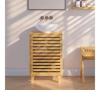 [en.casa] Meuble sous Lavabo Meuble Bas de Salle de Bain avec Espace de Rangement Armoire sous Vasque avec 2 Étagères Bambou 60 x 40 x 30 cm Naturel